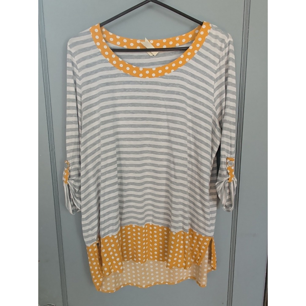 Matilda Jane‎ Once Upon a Time Oracle Tunic Top Stripes Polka Dots sz XL X-Large